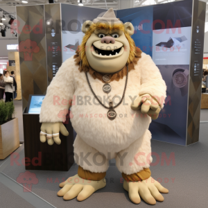 Beige Ogre mascotte kostuum...