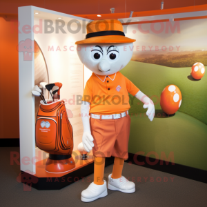 Orange Golf Bag maskot...