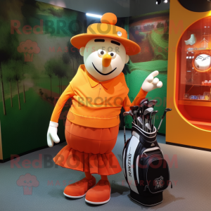 Orange Golf Bag maskot...