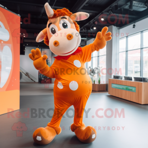 Orange Cow mascotte kostuum...