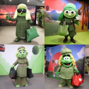 Grønn Commando maskot drakt...