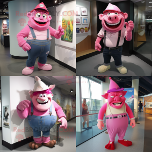 Pink Ogre maskot drakt...