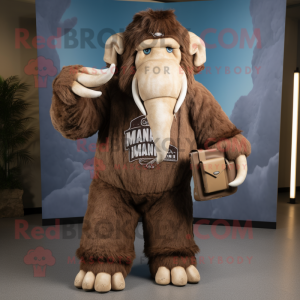 nan Mammoth mascot costume character dressed with a Jumpsuit and Wallets
