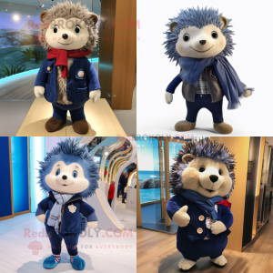 Marinblå Hedgehog maskot...