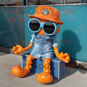 Orange Octopus maskot...