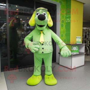 Lime Green Dog mascotte...