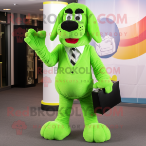 Lime Green Dog mascotte...