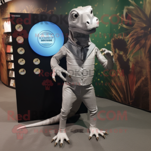 Silver Komodo Dragon maskot...