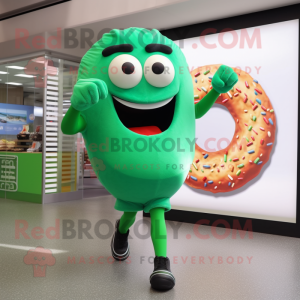 Grüner Donut Maskottchen...