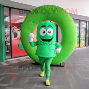 Grøn Donut maskot kostume...