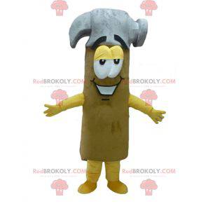 Riesiges graues und braunes gelbes Hammermaskottchen -