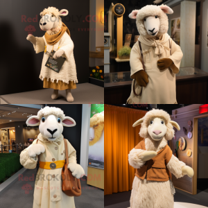 Tan Sheep mascotte kostuum...