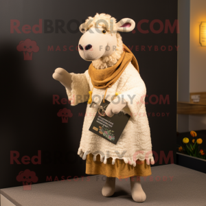 Tan Sheep mascotte kostuum...