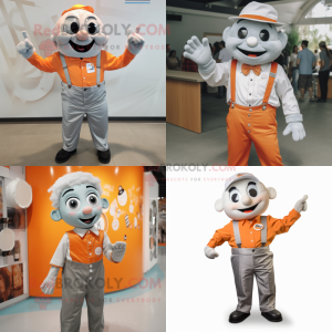 Silver Orange maskot kostym...
