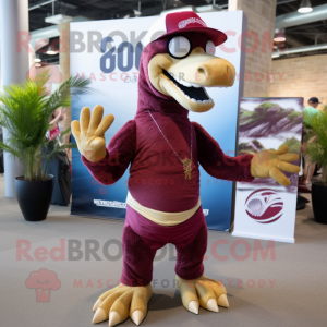 Maroon Deinonychus maskot...