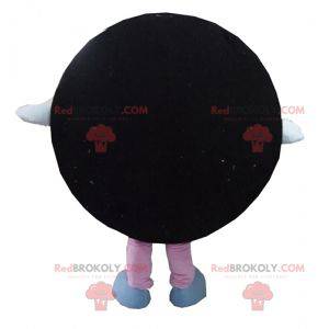 Mascot Oreo black and blue cake round and smiling -