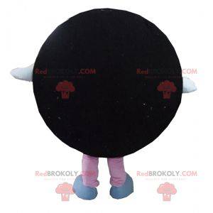 Mascot Oreo svart og blå kake rund og smilende - Redbrokoly.com