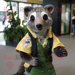 Olive Civet maskot kostume...