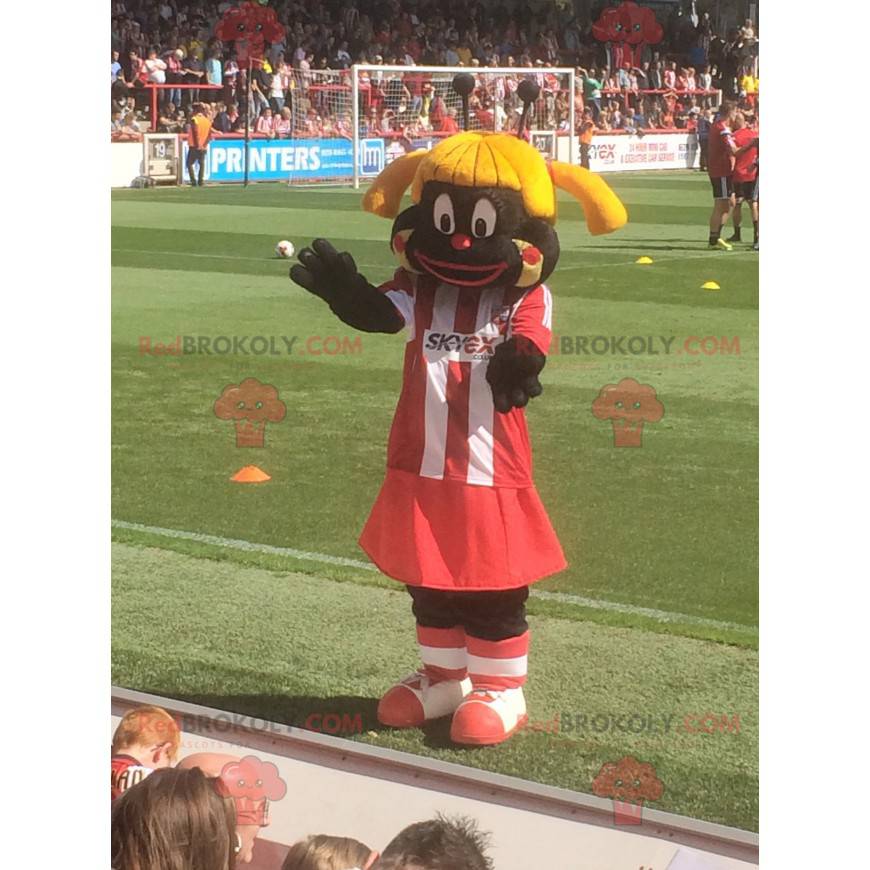 Afrikansk jente maskot med blondt hår - Redbrokoly.com Afrikansk jente maskot med blondt hår - Redbrokoly.com