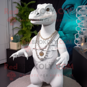 Weiße Iguanodon Maskottchen...