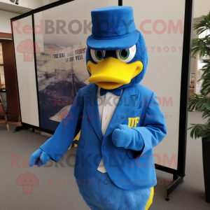 Blue Hens mascot costume character dressed with a Cover-up and Pocket squares