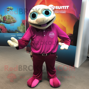 Magenta havskilpadde maskot...