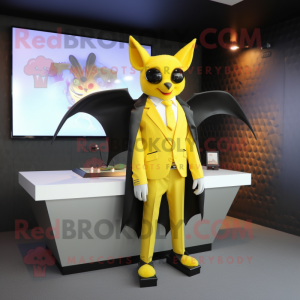 Yellow Bat mascotte kostuum...