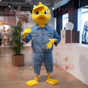 Yellow Dove maskot kostume...