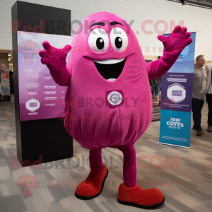 Magenta Clam Chowder mascot costume character dressed with a Suit Pants and Anklets