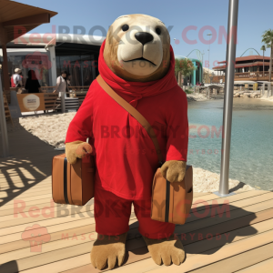 Red Sea Lion maskot kostume...