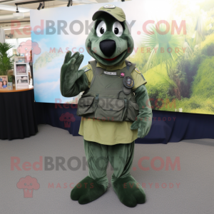 Green Navy Seal mascotte...