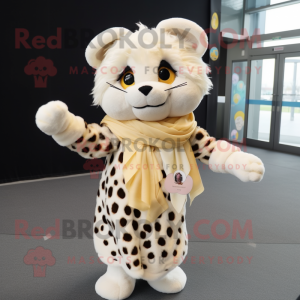 Cream Leopard maskot kostym...