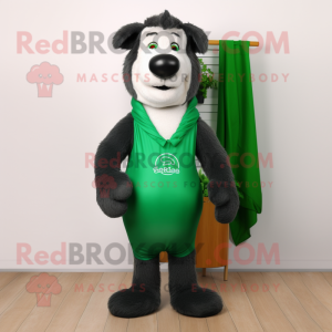 Forest Green Shepard'S Pie mascot costume character dressed with a One-Piece Swimsuit and Tie pins