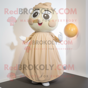 Beige Abrikos maskot...