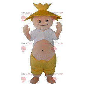 Farmer farmer mascot with a straw hat - Redbrokoly.com