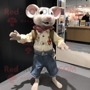 Beige Rat mascotte kostuum...