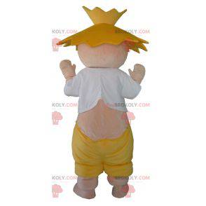 Bonde-maskot med stråhatt - Redbrokoly.com