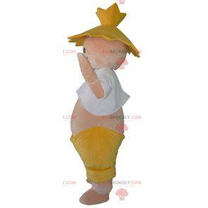 Mascote fazendeiro com chapéu de palha - Redbrokoly.com