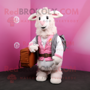 Pink Angora Goat maskot...