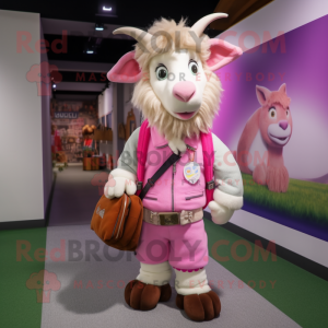 Pink Angora Goat maskot...