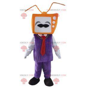 Homem mascote com a cabeça em forma de TV - Redbrokoly.com