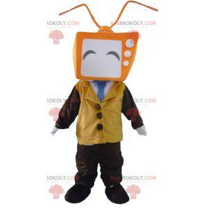 Mascot man with a head in the form of a television -