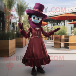 Maroon Stilt Walker maskot...