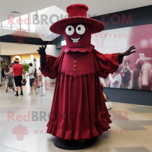 Maroon Stilt Walker maskot...