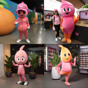 Pink Mango maskot kostume...