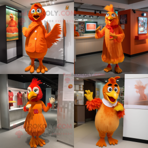 Orange Rooster maskot...