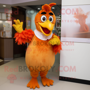 Orange Rooster mascotte...