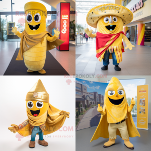 Goud Tacos mascotte kostuum...