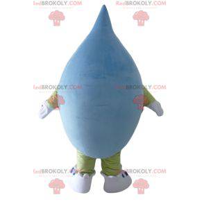 Mascote gigante azul e verde muito sorridente - Redbrokoly.com