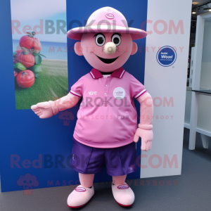 Lavendelrosa maskot drakt...